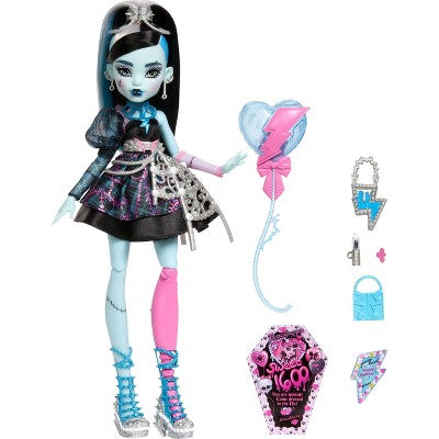 Monster High Scary Sweet Birthday Frankie Stein Doll in Party Dress with Balloon & Gift