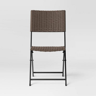 1pc Wicker Outdoor Portable Folding Chair orange - Room Essentials