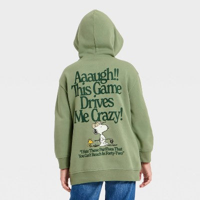 Boys' Peanuts Snoopy and Woodstock Golf  Hoodie  Green M