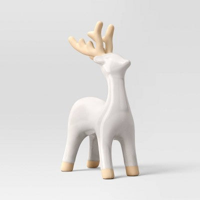 3pc Ceramic Deer Christmas Figurine Set - Wondershop White