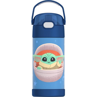 Thermos Kids' 12oz Stainless Steel FUNtainer Water Bottle with Bail Handle - Blue Baby Yoda