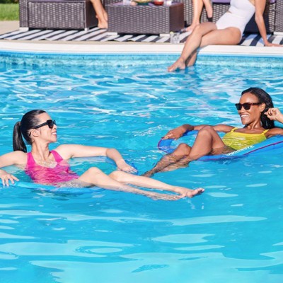 SwimWays Spring Float Papasan Inflatable Pool Lounger with Hyper-Flate Valve - Aqua: 1 Person Capacity