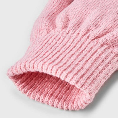 Essential Gloves - Wild Fable Pink: Recycled Polyester Blend, Touch Screen Compatible, Elastic Cuffs, Knit Fabric