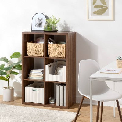 13" 6 Cube Organizer Walnut - Brightroom (LOCAL PICKUP ONLY)