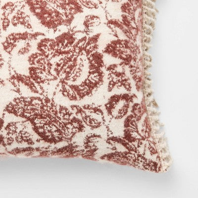 Jacquard Botanical Throw Pillow Warm - Threshold designed with Studio McGee (LOCAL PICKUP ONLY)