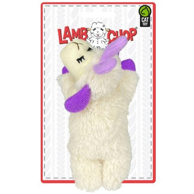 Multipet Lamb Chop with Purple Bunny Ears Cat Interactive Plush Toy