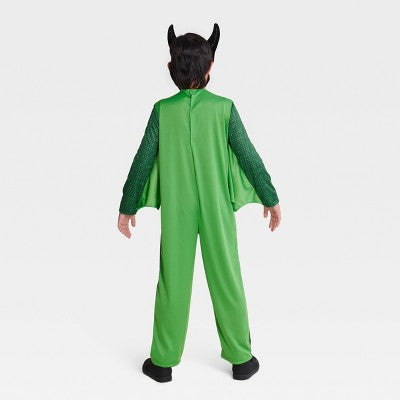 Kids' Blacklight Responsive Emerald Dragon Halloween Costume Jumpsuit with Mask L - Hyde & EEK! Boutique