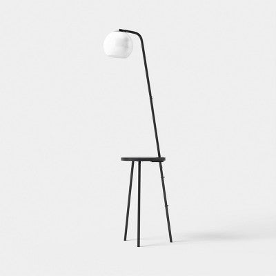 Shelf Floor Lamp with USB Black - Room Essentials