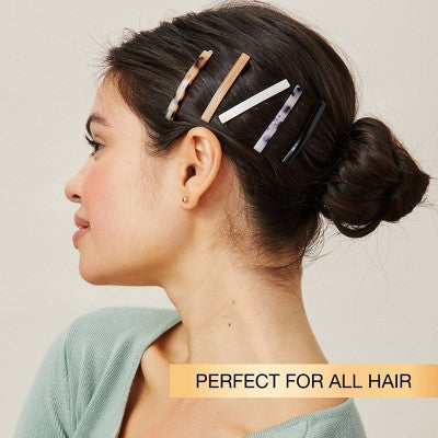 scunci Fashion Acrylic Bobby Pins - Assorted Neutrals - All Hair - 5pcs