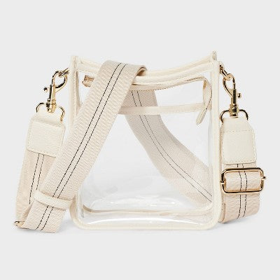 Everyday Crossbody Bag For Stadium - Universal Thread Stucco Clear: TPU Shell, Detachable Strap, 57.25" Max Length