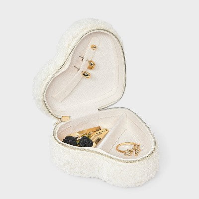 Valentines Heart Travel Jewelry Organizer - A New Day Cream Shirling