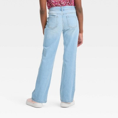 Girls' Mid-Rise Bootcut Jeans - Cat & Jack Light Wash 7 Slim