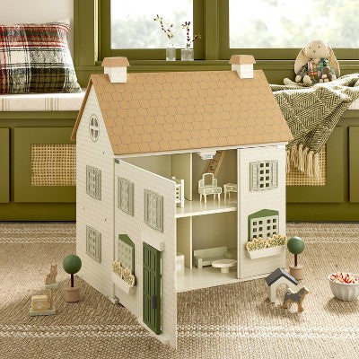 Toy Doll Townhouse with Furniture 20pc - Hearth & Hand with Magnolia: Plywood, Beechwood, Pine, 3+ Years, 4" Dolls (LOCAL PICKUP ONLY)