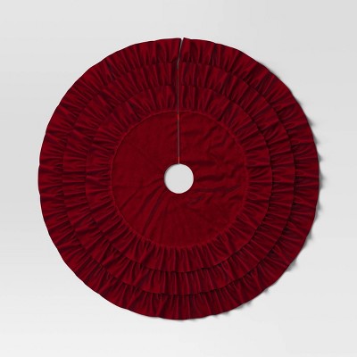 48" Christmas Ruffle Tree Skirt Burgandy - Wondershop (LOCAL PICKUP ONLY)