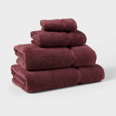 Oversized Spa Plush Bath Towel Dark Mauve - Threshold