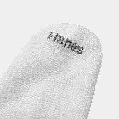Hanes Boys' 10pk Premium No Show Socks - Black/White L