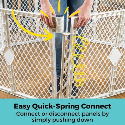 Toddleroo by North States Superyard 6 Panel Playard Baby Gate 32"-192" - White (LOCAL PICKUP ONLY)