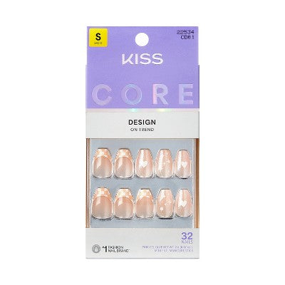 KISS Nails CORE Press-On Fake Nails - Short Coffin - Cheers - 35ct
