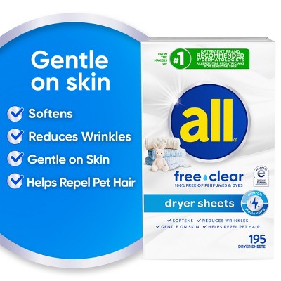 All Free Clear Fabric Softening Sheets - 195ct
