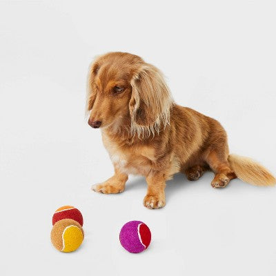 Printed Tennis Dog Ball Toy - Boots & Barkley - 3pk