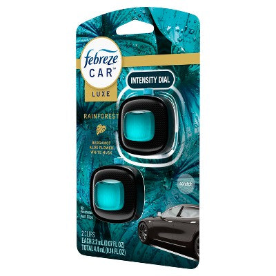 Febreze Luxe Car Air Freshener - Rainforest - 0.14 fl oz/2ct
