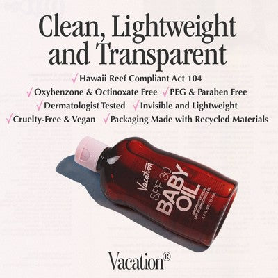 Vacation Baby Oil - SPF 30 - 3.4 fl oz