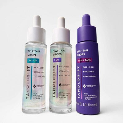 Tanologist Sunless Tanning Drops - Light - 1.01 fl oz: Face, Whole Body Application, Self Tanner, Liquid Formula