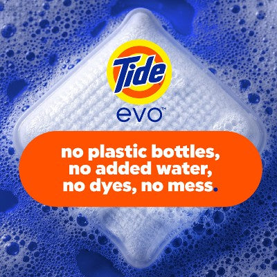 Tide Evo Spring Blast Laundry Detergent Tiles - 30ct: Box, Odor Control, Dye-Free, High Efficiency