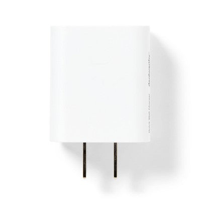Dual Port 25W USB-A and USB-C Wall Charger - dealworthy White: Quick Charge, Surge Protection