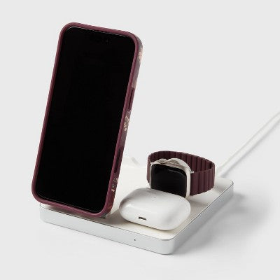 3 in 1 Charger for iPhone Watch and AirPods - heyday White