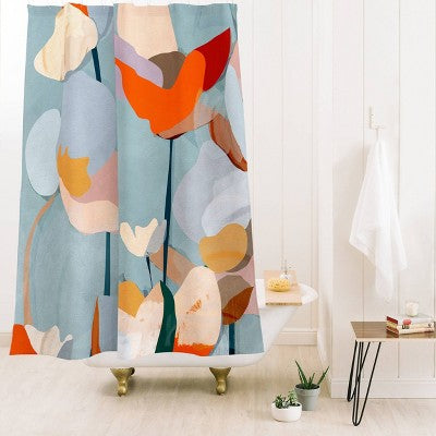 Abstract Art Flowers Shower Curtain by ThingDesign - society6