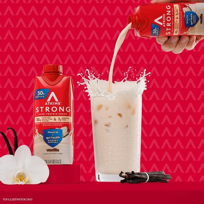 Atkins Strong 30g High Protein Shake - Vanilla - 44 fl oz/4pk