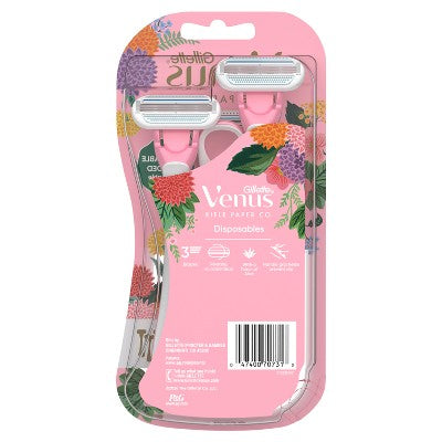 Venus + Rifle Paper Co. Sensitive 3-Blade Women's Disposable Razors - 3ct
