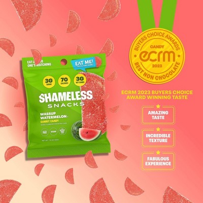 Shameless Snacks Wassup Watermelon Low Calorie Keto Gummies Candy - 1.8oz