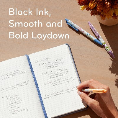 U Brands 6pk Ballpoint Pens Black Ink Laguna Bountiful Bouquet