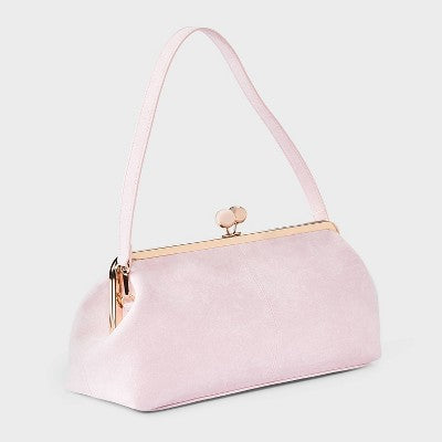Suede Kiss Lock Clutch Bag - A New Day Light Pink