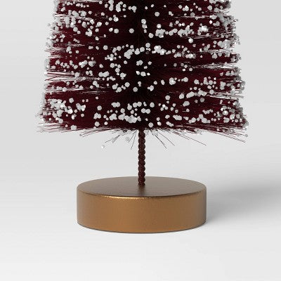 2pc 6" Sisal Bottle Brush Tree Christmas Figurine Set - Wondershop: Wood Base, Indoor Tabletop Decor, No Battery Required