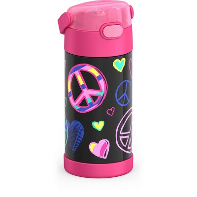 Thermos Kids' 12oz Stainless Steel FUNtainer Water Bottle with Bail Handle - Peace