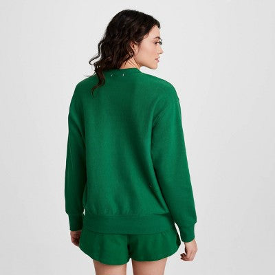 Champion Women's Fleece Crewneck Sweatshirt - Green M