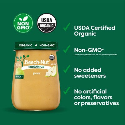 Beech-Nut Non-GMO Organics Pears Baby Food Jar - 4oz