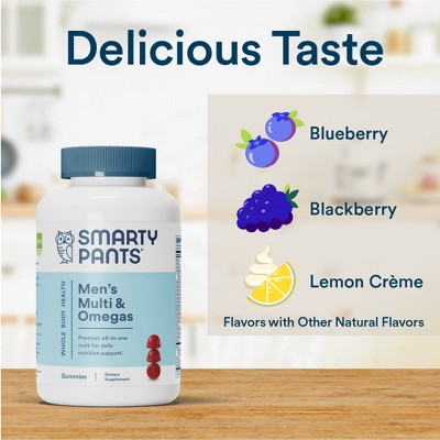 SmartyPants Men's Multi & Omega 3 Fish Oil Gummy Vitamins with D3, C & B12 - 120 ct