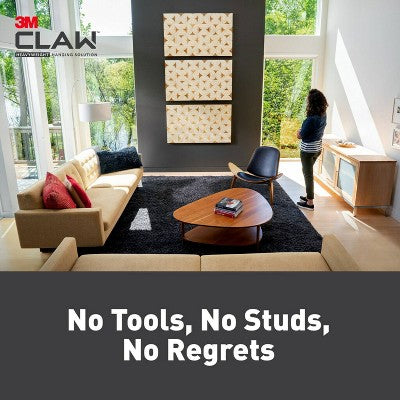 3M CLAW Drywall Picture Hanger 45 lb with Temporary Spot Marker + 3 Hangers and 3 Markers: Picture Hanging Kit, Metal Hooks