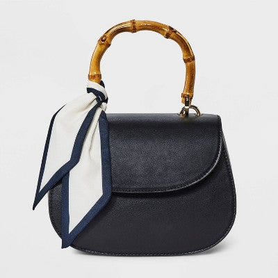 Top Handle Handbag - A New Day Black: Structured Vinyl Bag