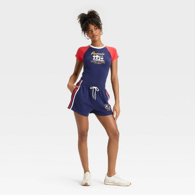 Women's Peanuts Graphic Shorts - Navy XS
