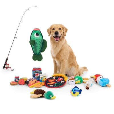 BARK Summer Big Shake Lake Cheezfish Snacks Dog Food Shaped Toy