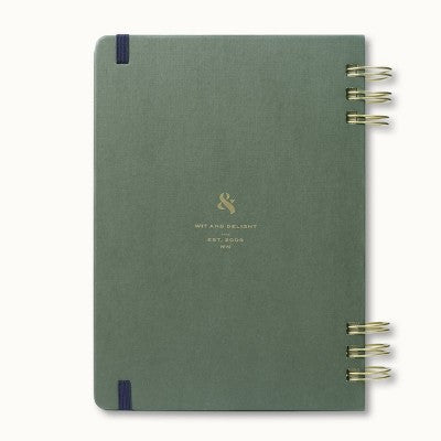 Wit & Delight 2025 Weekly/Monthly Planner 8"x5.75" Double Spiral Evergreen
