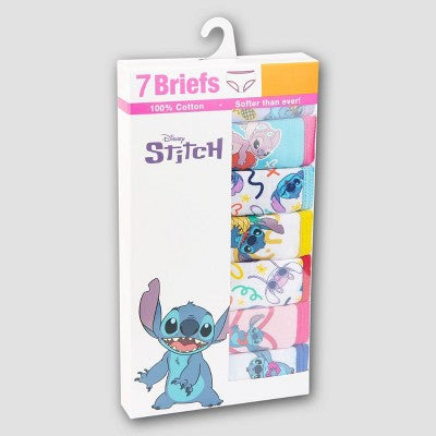 Girls' Lilo & Stitch 7pk 100% Cotton Underwear - 4: Fictitious Character Jersey Briefs
