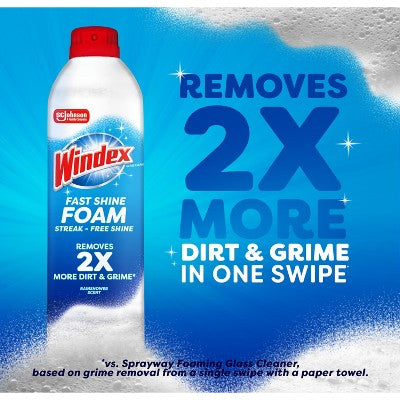 Windex Fast Shine Foam Aerosol - 19oz