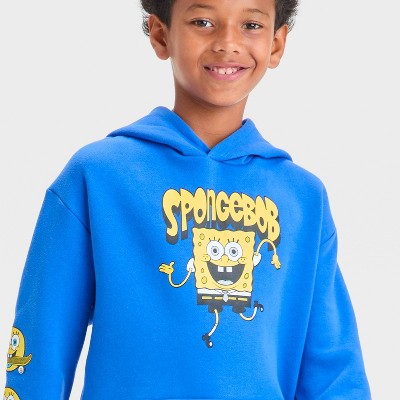 Boys' SpongeBob Oversized Hooded Sweatshirt - art class Blue XL