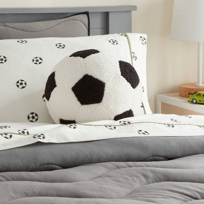 Soccer Ball Sport Boucle Kids' Decorative Throw Pillow - Pillowfort